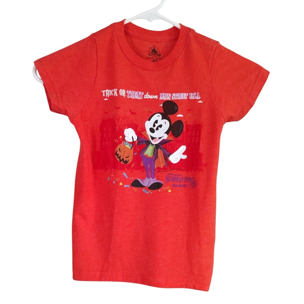 Disney Trick Or Treat Tee Shirt Main Street Party Mickey Mouse‎ Kids Extra Small